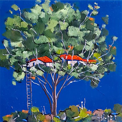 Original painting — Roof Among Leaves